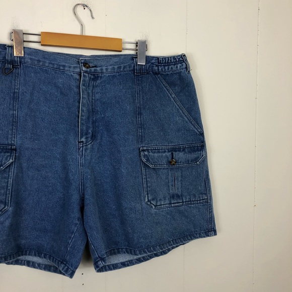 Vintage 90s Dickies Denim 6” Carpenter Shorts Sz 44 - Picture 6 of 11